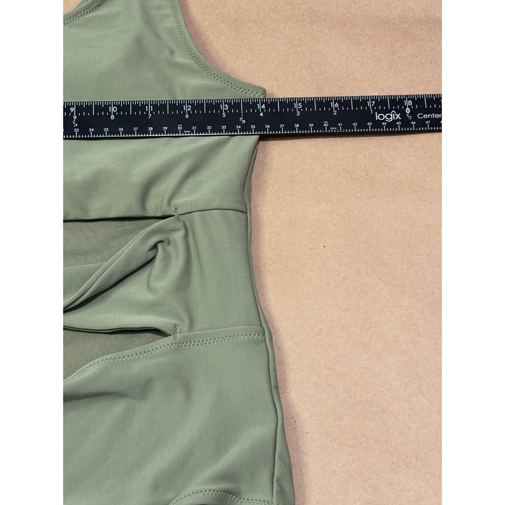 Old Navy Sage Green One-Shoulder Cutout Swimsuit Womens Large - Picture 2 of 7